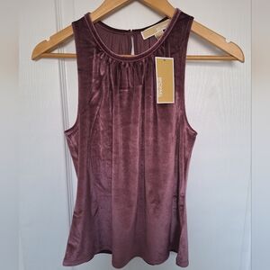 NWT Michael Michael Kors Women's Velvet Tank Top Purple S